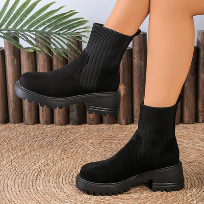 Women's Slip-on Ankle Boots With Medium Heels