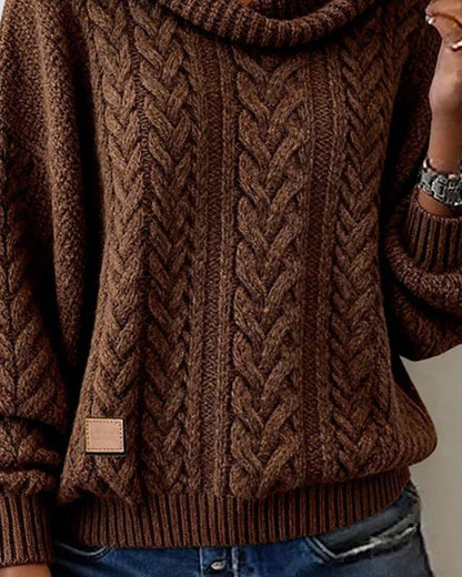 Women’s Relaxed Draped Cable Knit Sweater