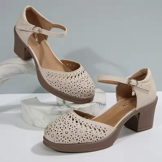 Breathable Platform Heel Sandals – Summer Hollow-Out Design