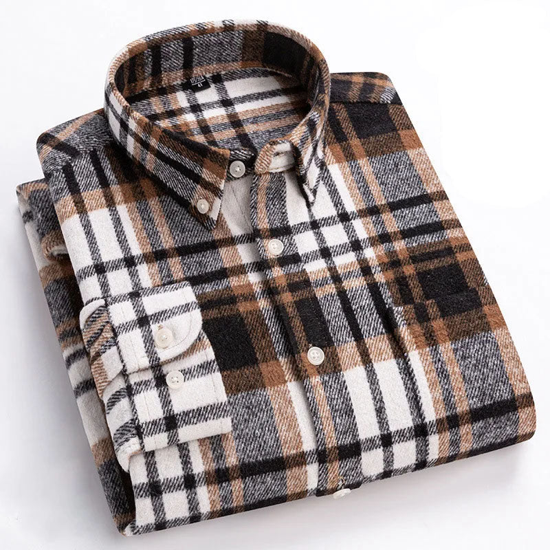 Men’s Brushed Cotton Wrinkle-Resistant Flannel Shirt