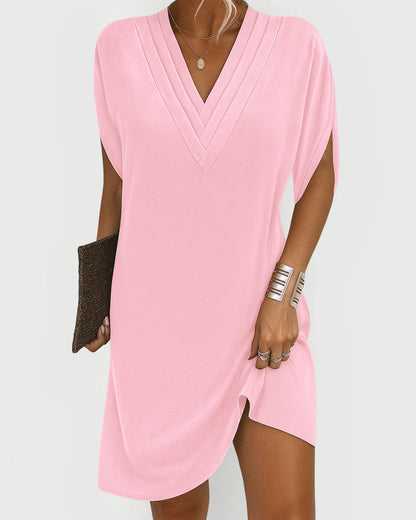 Elegant Flattering Dress – V-Neck Relaxed Fit