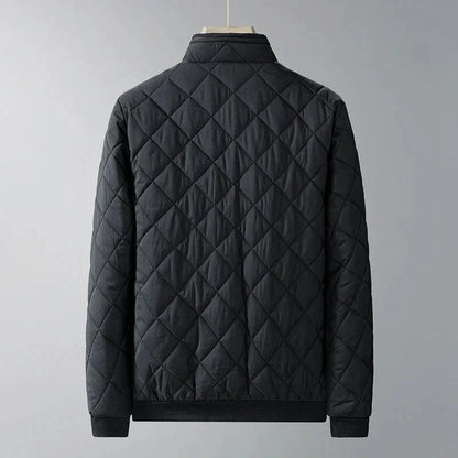 Men’s Quilted Fleece-Lined Stand-Collar Jacket