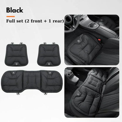 Soft Leather Car Seat Cushion Set with Anti Slip Silicone Backing