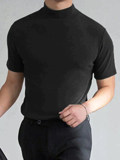 Men's Fitted High-Neck T-Shirt