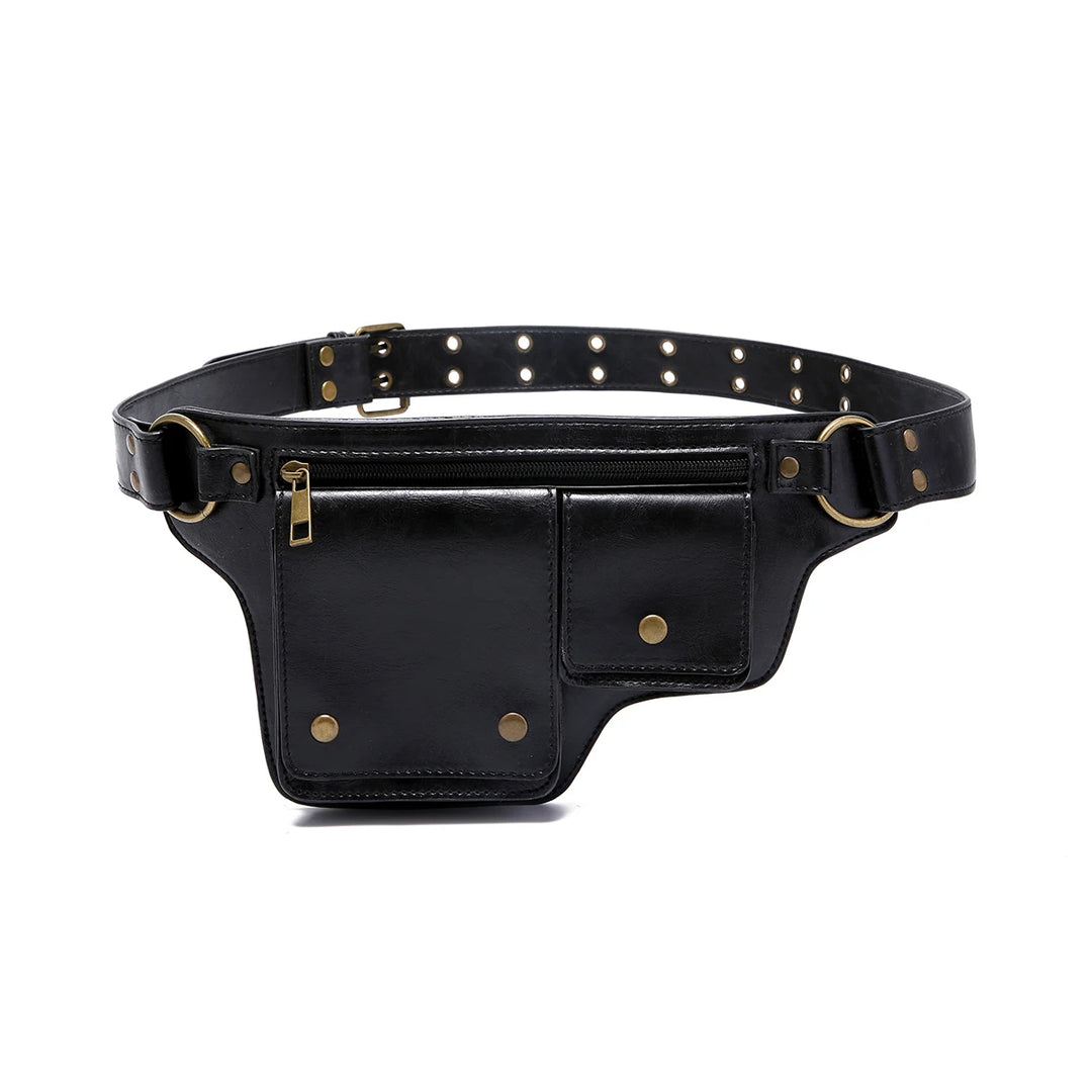 Structured Leather Look Waist Bag