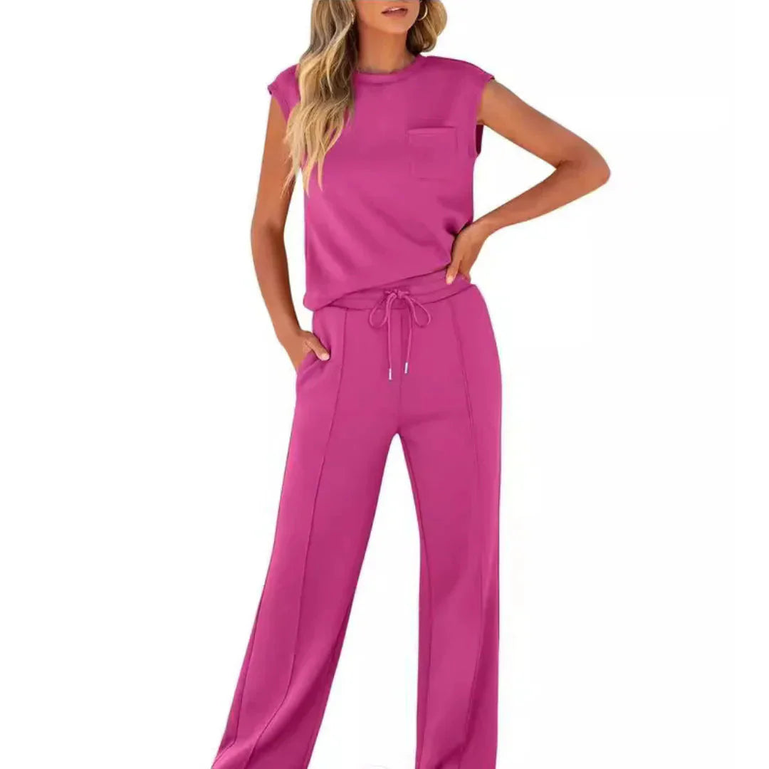 Women’s Relaxed Wide-Leg Coordinated Lounge Set