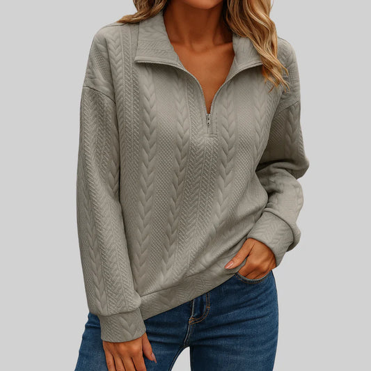 Claire Luxe Half-Zip Knit Sweater for Women