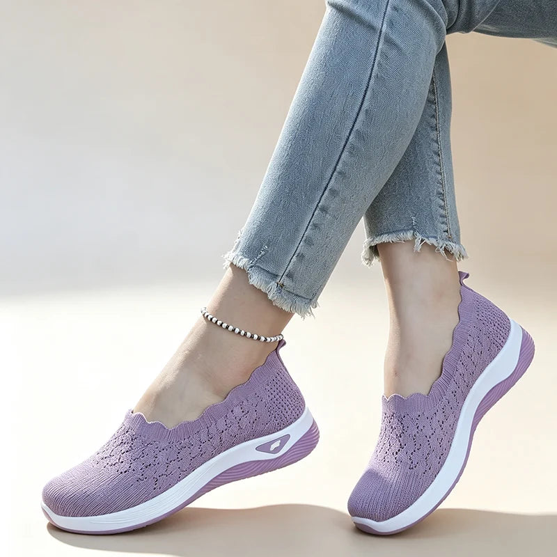 Women's Knit Slip On Casual Trainers