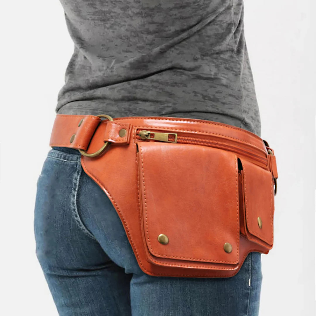 Structured Leather Look Waist Bag