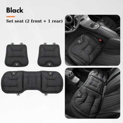 Soft Leather Car Seat Cushion Set with Anti Slip Silicone Backing