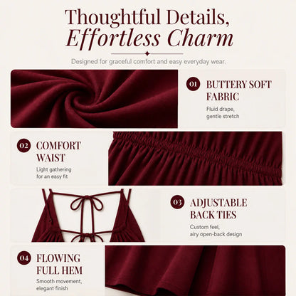Women’s Drawstring Back Maxi Slip Dress