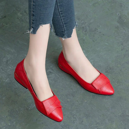 British Style Mid-heel Soft Leather-Look Shoes