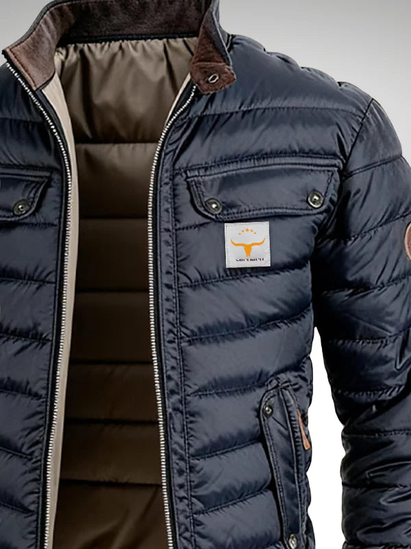 Men’s Quilted Stand Collar Jacket