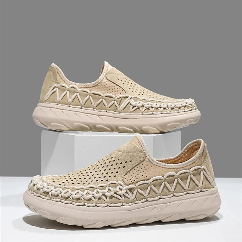 Men's Woven Perforated Slip-On Shoes