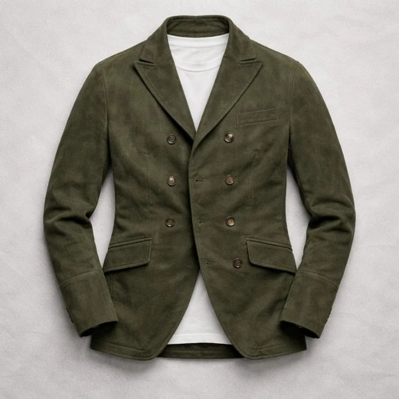 Men’s Heritage Suede Double-Breasted Tailored Jacket