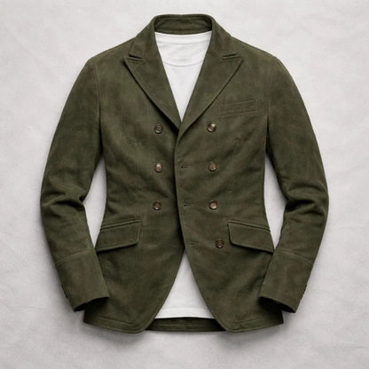 Men’s Heritage Suede Double-Breasted Tailored Jacket