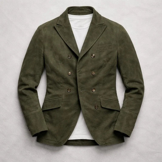 Men’s Heritage Suede Double-Breasted Tailored Jacket