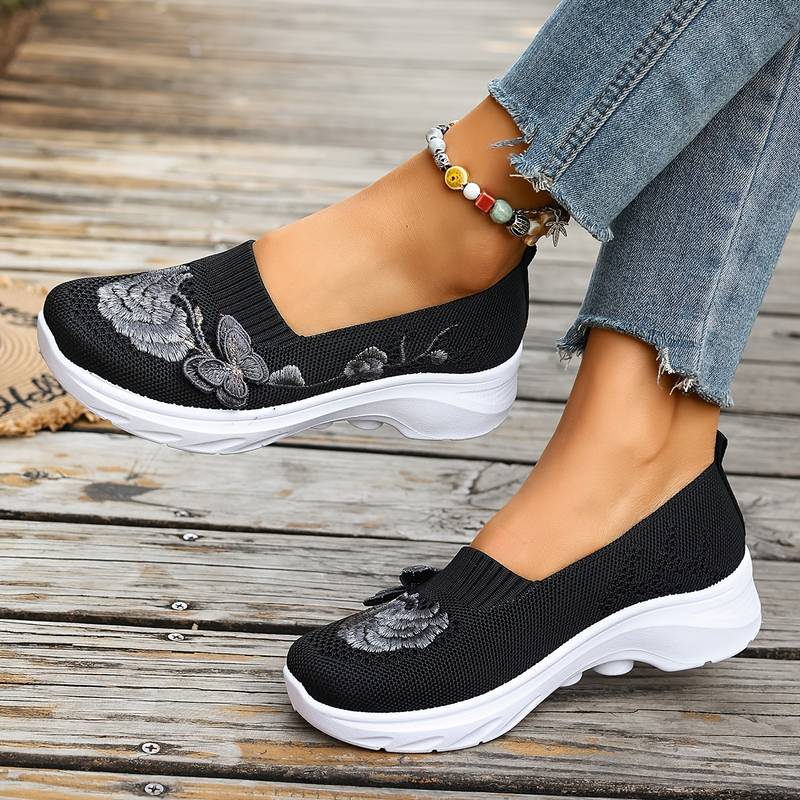 Women’s Breathable Butterfly Embroidered Casual Trainers