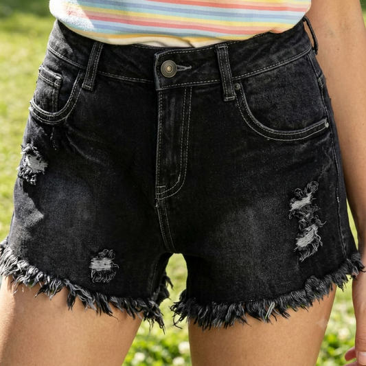 Women's Distressed Denim Shorts