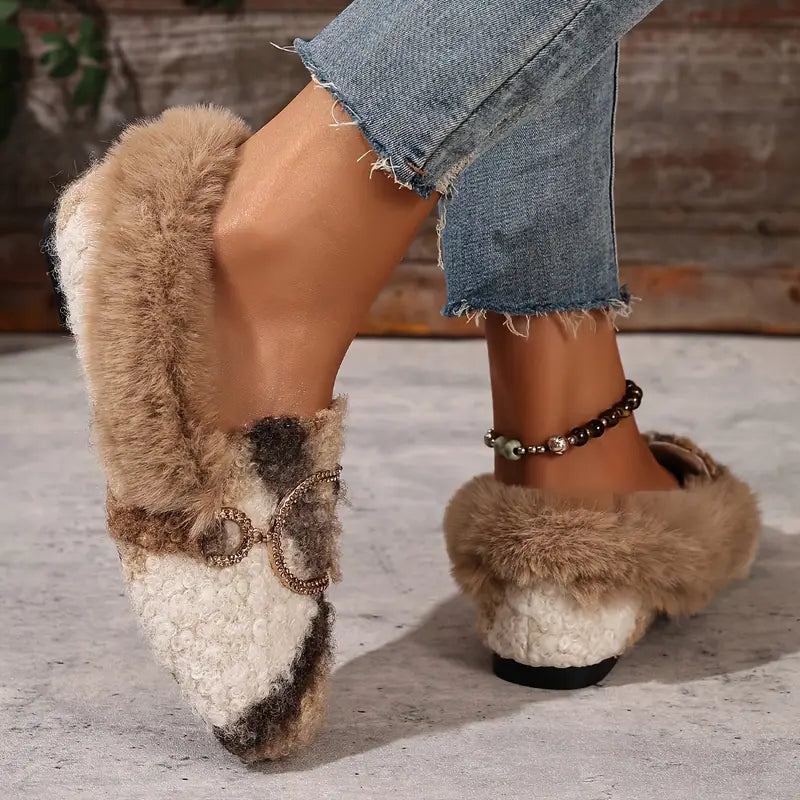 Women’s Buckle-Trim Plush Lined Loafers