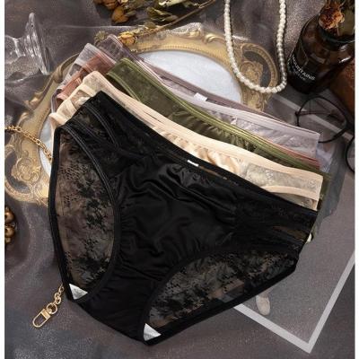 Women’s Satin Lace Mid-Waist Bikini Panty Set (4-Pack)