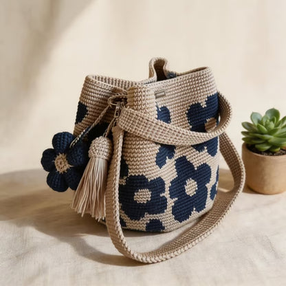 Women's Handmade Crochet Flower Shoulder Bag