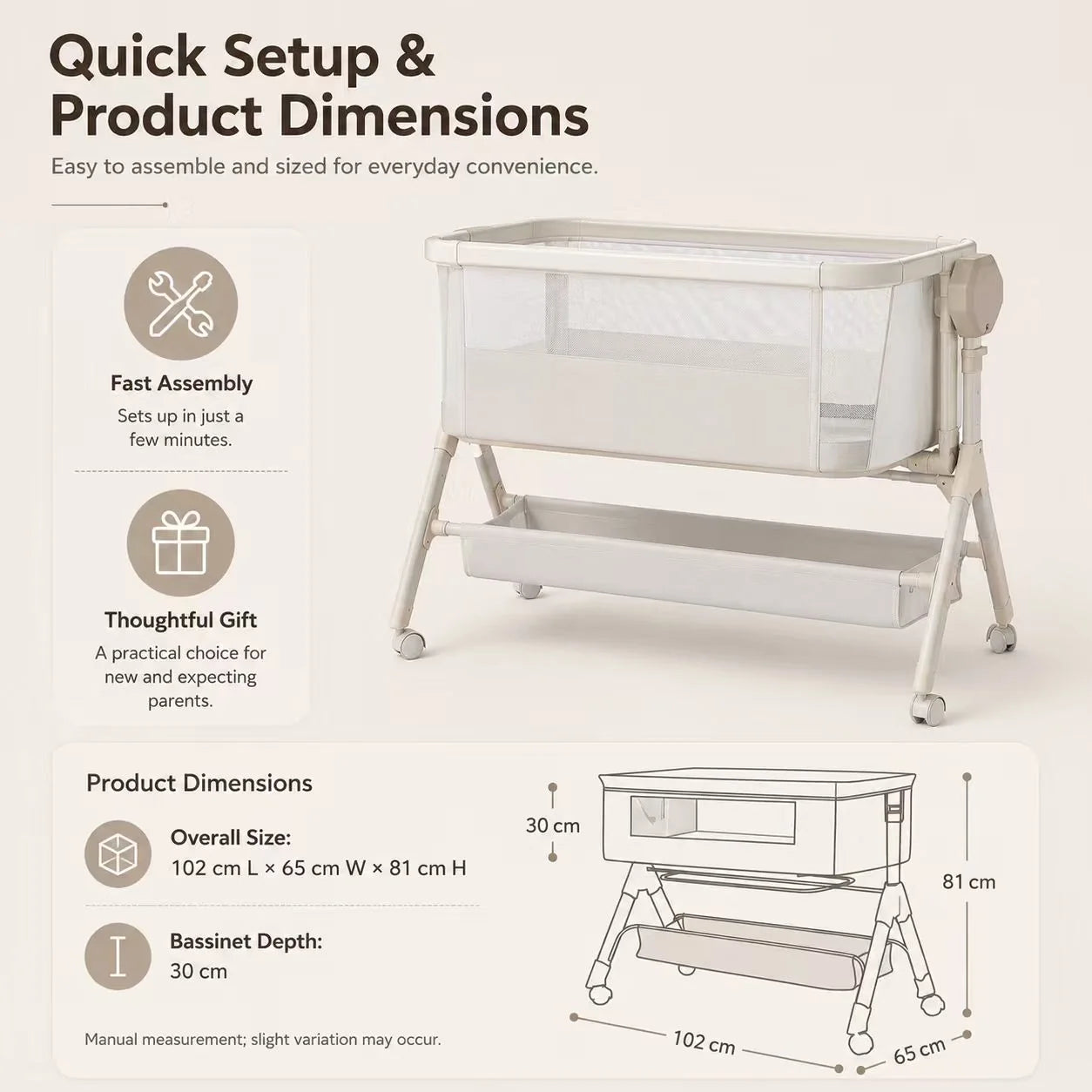 Automatic Rocking Bedside Baby Bassinet