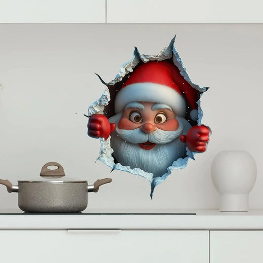 Santa 3D Effect Christmas Decal Set