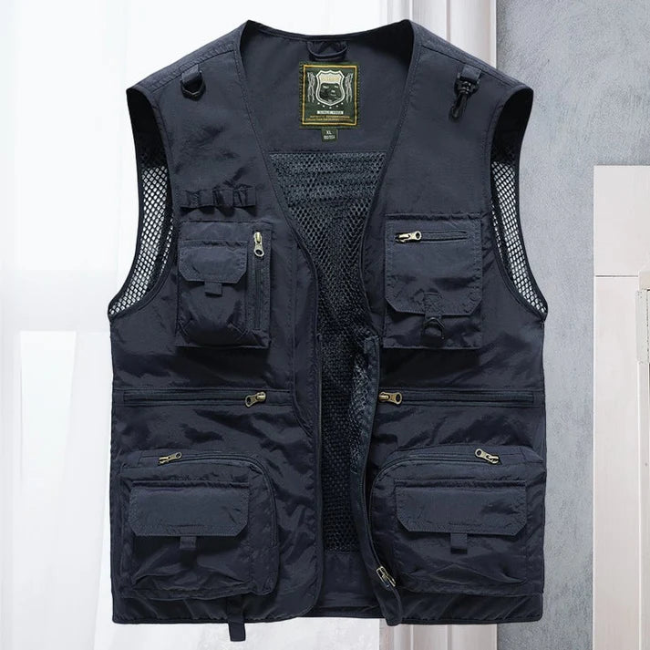 Men’s Breathable Multi-Pocket Mesh Cargo Vest