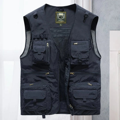 Men’s Breathable Multi-Pocket Mesh Cargo Vest