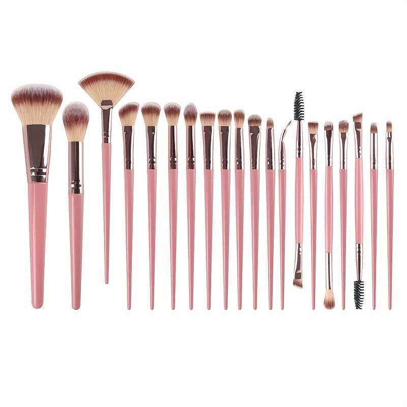 Complete Pink Makeup Brush & Sponge Kit with Travel Case