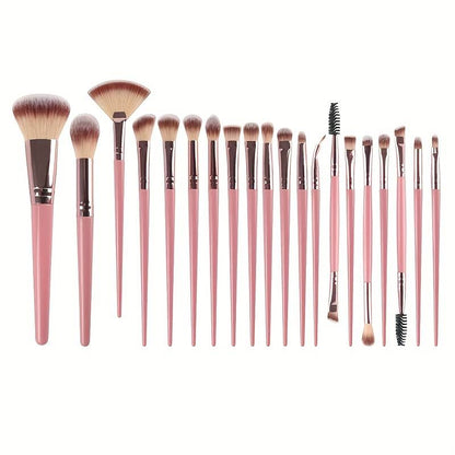 Complete Pink Makeup Brush & Sponge Kit with Travel Case