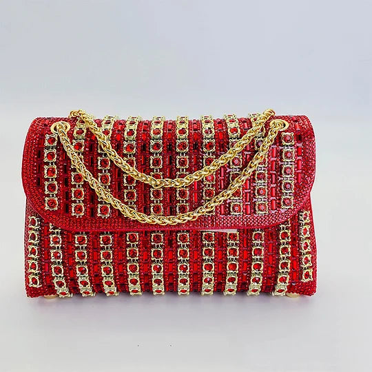 Lightweight Multicolour Crystal Evening Clutch Bag