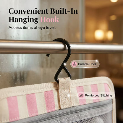 Striped Hanging Toiletry Organiser