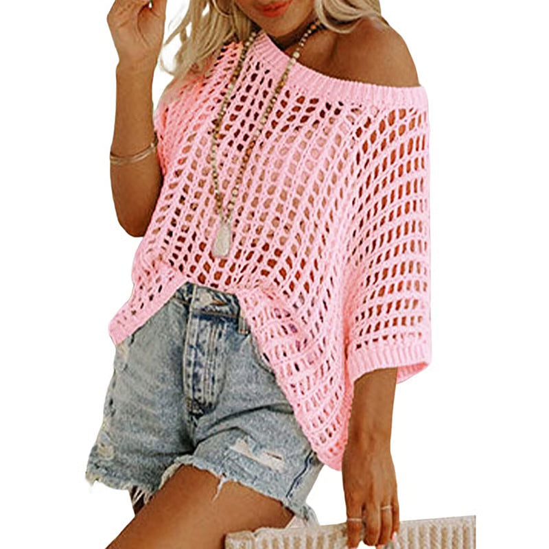 Women’s Openwork Beach Cover-Up Top