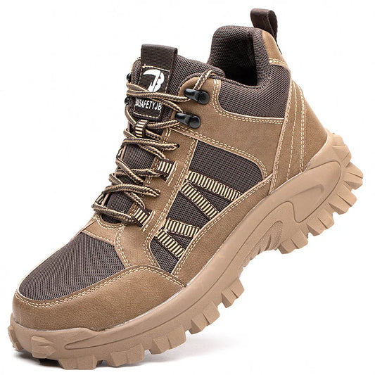 Men's Steel Toe Work Boots – Waterproof & Anti-Slip Hiking Safety Boots