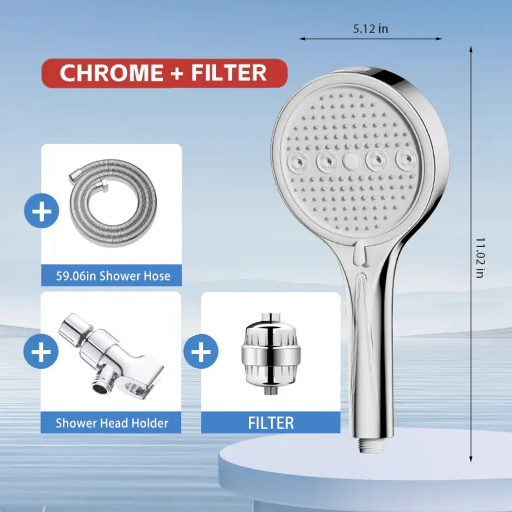 6-Mode High-Pressure Handheld Shower Set