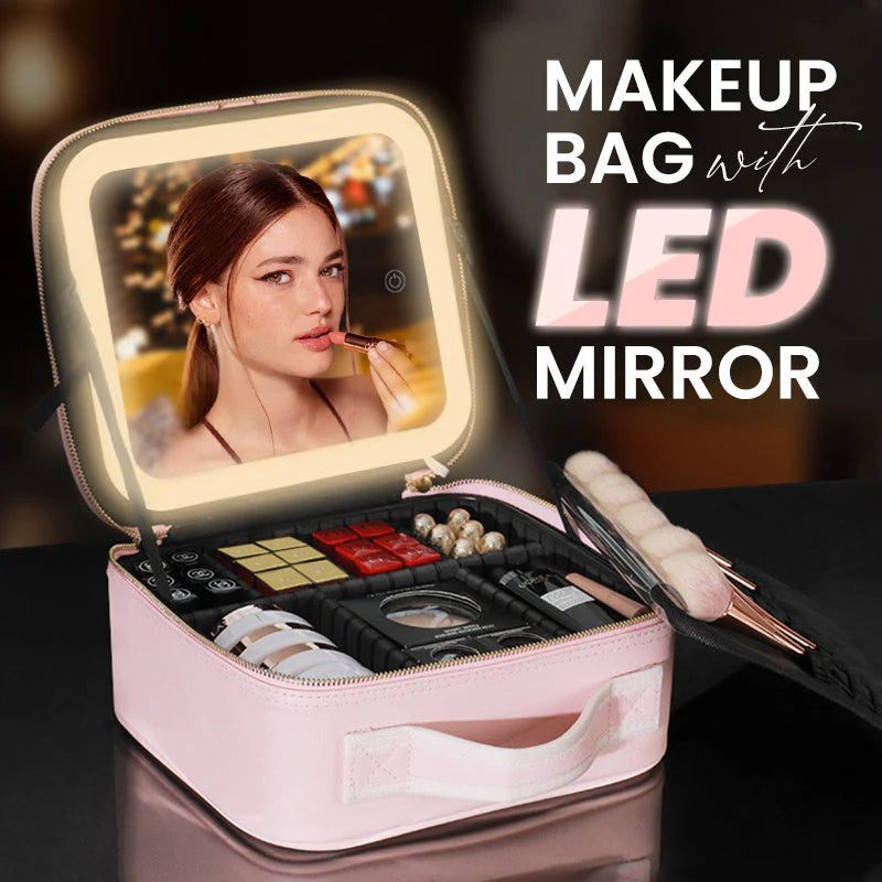 Women's LED Mirror Makeup Organiser Bag