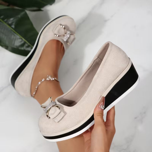 Women’s Bow Detail Wedge Court Shoes