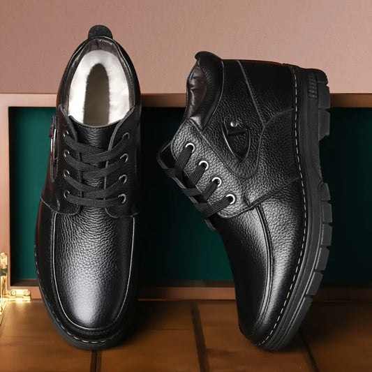 Men's Thermal Leather-Look Winter Boots