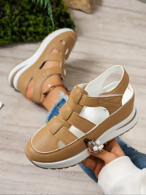 Women’s Velcro Strap Wedge Comfort Sandals