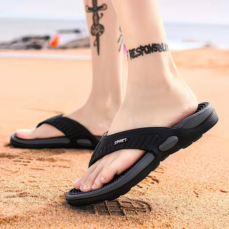 Men’s Textured Footbed Flip-Flops
