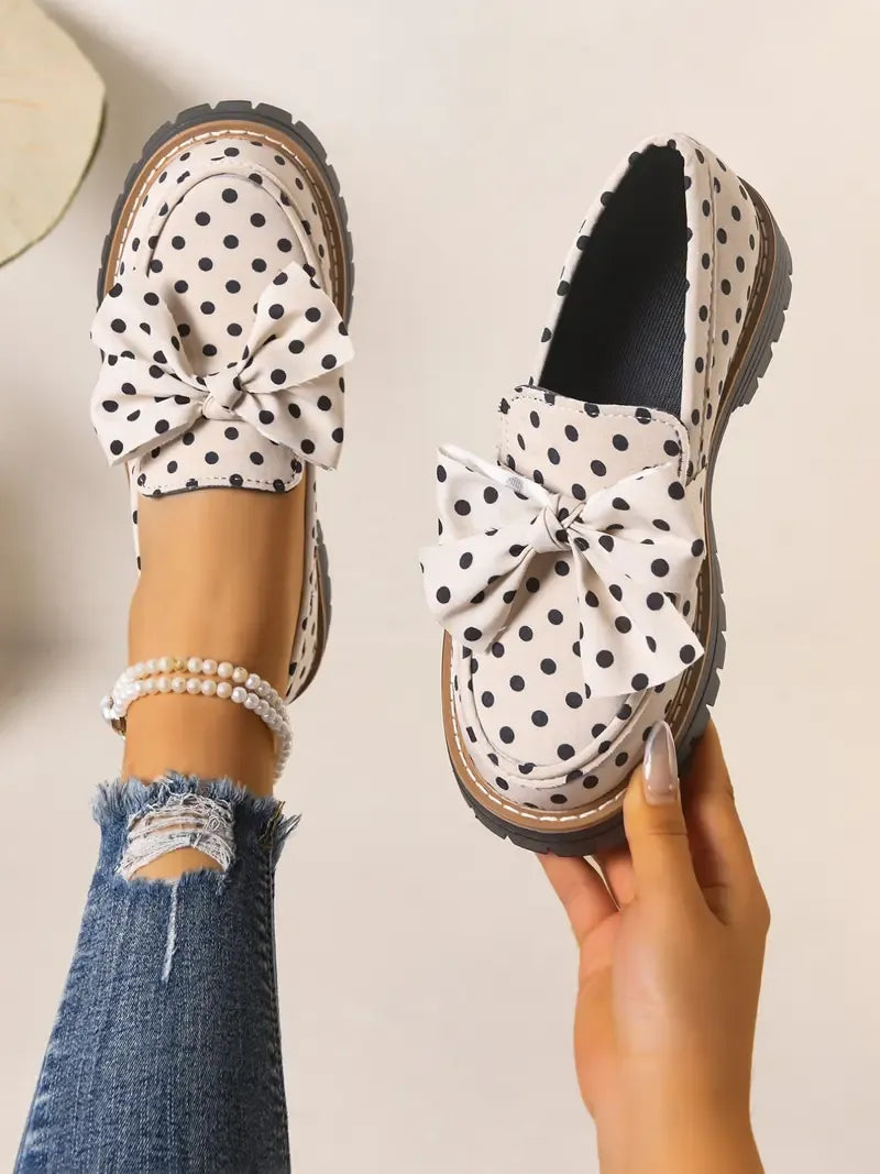 Women’s Polka Dot Bow Loafers