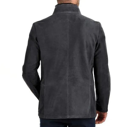 Autumn Winter Men's Solid Colour Zip-Up Jacket