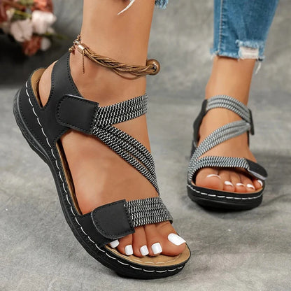 Women's Leather-Look Supportive Fisherman Sandals
