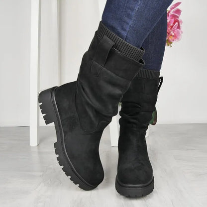 Women’s Faux Suede Wide-Toe Warm Support Boots