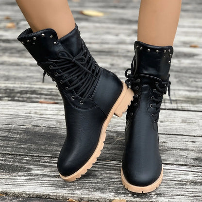 Women’s Wide-Fit Vintage Mid-Calf Comfort Boots