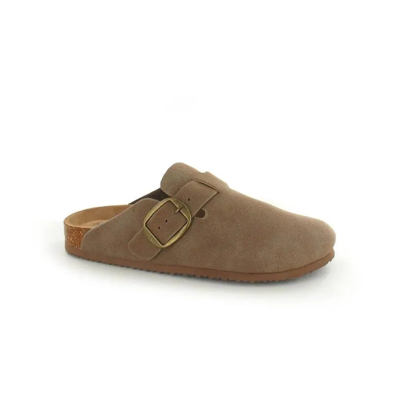 Women’s Cushioned Buckle Slip-On Mules