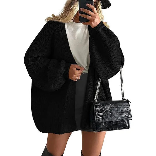 Women’s Relaxed Lantern Sleeve Open Cardigan