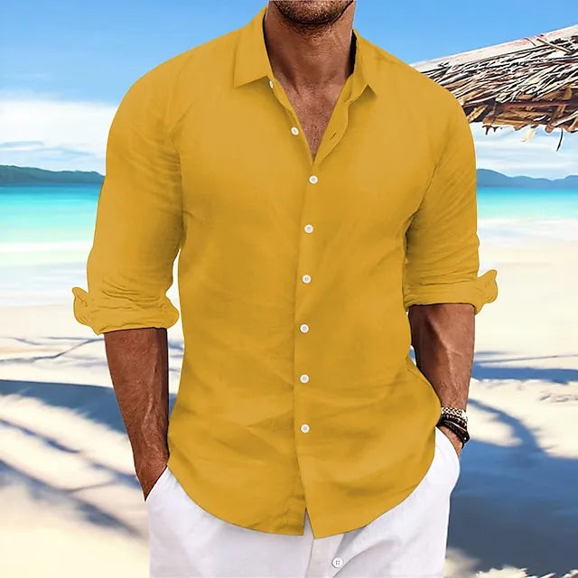 Men's Relaxed Long Sleeve Button Shirt